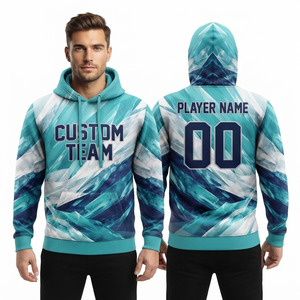 Sudadera con Capucha Extra Grande Personalizada de Algodón con Diseño Personalizado, Nombre del Jugador, Impresión Digital y Adornos de Diamantes de Imitación - Product Image 3