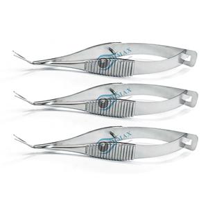Tijeras de Capsulotomía Vannas Anguladas hacia Adelante, Hojas Largas de 7 mm, Puntas Afiladas, Acero Inoxidable, Manuales, Reutilizables, Quirúrgicas Oftálmicas - Product Image 4