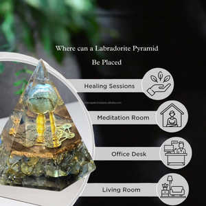 พีระมิดทำจากหินอัญมณีทำจากหินลาบราดอไรต์เกรดพรีเมี่ยม - Product Image 6