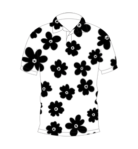 เสื้อโปโลพิมพ์ลายดอกไม้สีขาวดำสำหรับผู้ชายแขนสั้นลำลองแฟชั่นฤดูร้อนเสื้อยืดกอล์ฟ - Product Image 4