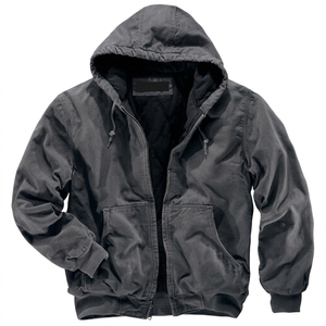 Chaqueta de Motociclista de Lona Encerada para Hombre, Diseño OEM ODM, con Cremallera Negra, Capucha, Resistente al Viento, Transpirable, Informal, para Otoño, Trabajo al Aire Libre, Personalizable - Product Image 3