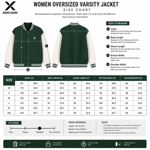 Chaqueta Varsity Extra Grande para Mujer X Sports City, Manga Larga, Cuello Camisero, Diseño Sólido en Color Contrastante, para Otoño, con Logotipo X - Product Image 5