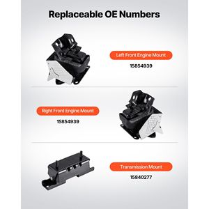 Kit di sostituzione supporti motore e trasmissione per Chevrolet Silverado 1500 5.3L V8, 2007-2013, set da 3 - Product Image 3