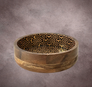 Tazón de Madera para Servir Ensaladas, Hecho a Mano, Moderno y de Lujo, con Diseño Floral Esmaltado, Ecológico, Apto para Lavavajillas, Personalizable - Product Image 5