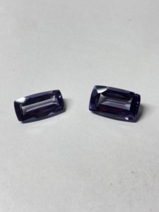 Piedras preciosas sueltas de alejandrita cultivada en laboratorio, corte cojín, con cambio de color, facetadas, efecto llama fusionada. - Product Image 3