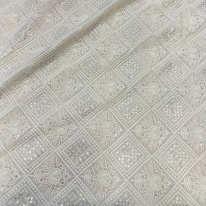 Georgette Viscose Multi-Broderie la Plus Vendue pour Robes ou Tenues de Mariée et Tenues de Créateurs de Luxe pour la Vente en Gros - Product Image 3