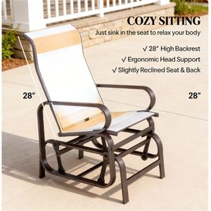 Set di Due Sedie a Sdraio Scorrevoli Beige per Uso Esterno in Cortile e Giardino - Product Image 5