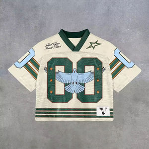 Camiseta Deportiva Corta Personalizada para Hombre, Estilo Vintage, para Fútbol, Baloncesto, Fútbol Americano, con Estampado Retro y Malla - Product Image 1