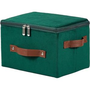 Velvet Fabric Storage <b>Boxes</b> Zipper Lid Foldable Washable Lidded Baskets for Closet <b>Shelf</b> Clothes Organization Decorative Bins - Product Image 1