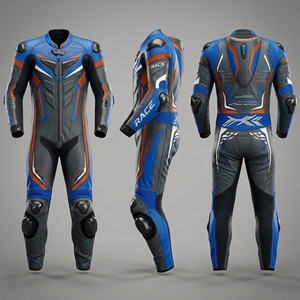 Traje de Motociclismo Profesional de Una Pieza en Cuero Perforado para Hombre, con Protección Certificada CE - Product Image 1