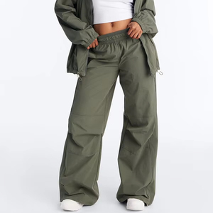 Pantalon utilitaire unisexe à jambe large, taille élastique, décontracté, pour l'extérieur, fournisseur OEM de marque privée, commande en gros, pantalon pour homme - Product Image 1