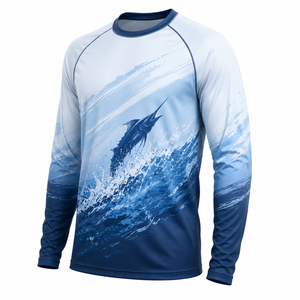 Camisa de Pesca de Manga Larga para Hombre, Estampado Digital, Patrón Sólido, UPF 50, Secado Rápido, Ligera, de Poliéster, para Actividades al Aire Libre - Product Image 2