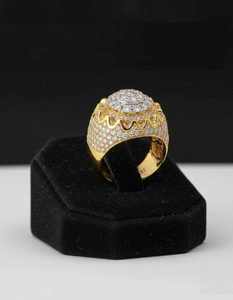 Premium Hip Hop Iced Out Diamond Style Ring 925 Sterling <b>Silver</b> or 10K 14K Gold Finish Luxury <b>Crown</b> Cluster Ring for Party - Product Image 2