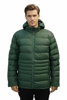 Blouson matelassé homme sur mesure style urbain, col montant, fermeture éclair, toile unie, design simple, service OEM, hiver/automne, prix bas