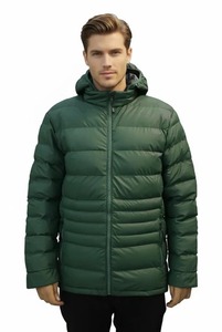 Blouson matelassé homme sur mesure style urbain, col montant, fermeture éclair, toile unie, design simple, service OEM, hiver/automne, prix bas - Product Image 1