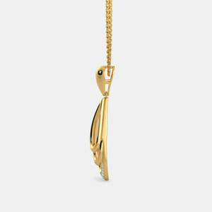 Collar con Colgante de Oro Amarillo de 14K con Diamante Cultivado en Laboratorio de Corte Brillante Redondo - Product Image 3