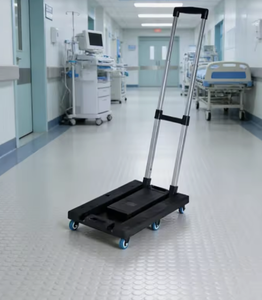 OEM/ODM Customizable Aluminum Alloy Platform <b>Trolley</b> Cart <b>4</b>-<b>Wheel</b> Warehouse Moving Cart 150kg Heavy Duty Utility Truck - Product Image 3