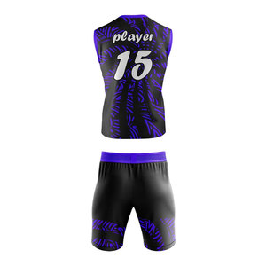 Conjunto de camiseta y pantalones cortos 7v7 con estampado personalizado para ropa deportiva, ropa de práctica, nuevo estilo, servicio OEM, diseño personalizado, uniforme 7 contra 7 - Product Image 3