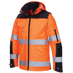 Veste de sécurité à manches longues pour homme avec fermeture éclair, matériau réfléchissant, veste de travail pour les services de nuit, logo personnalisable - Product Image 6