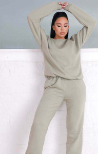 Ensemble de survêtement 2 pièces pour femme : Sweat-shirt court oversize et pantalon de jogging – Tenue décontractée assortie - Product Image 5