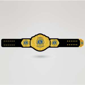 Cinturón de Campeonato Internacional de Lucha Libre Lions, Correa Negra, Placas Metálicas Doradas, Equipo Deportivo Personalizado - Product Image 1
