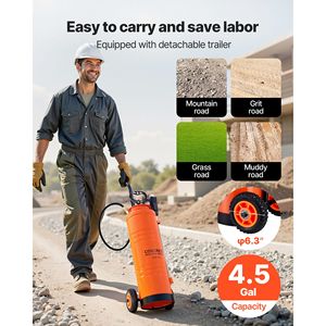 Macchina Spruzzatrice per Malta da 4,5 Galloni in Acciaio Inossidabile con Impugnatura Ergonomica e Carrello Rimovibile da 48 Pollici - Product Image 4