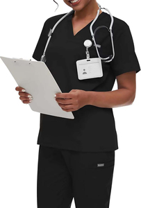 Premium Women Nursing <b>Scrubs</b> Uniform <b>Set</b> Soft Stretch Polyester Fabric Women Hospital <b>Scrub</b> <b>Set</b> Durable Stretch Woven Polyester - Product Image 3