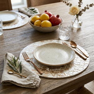 แผ่นรองจานทำมือจากเปลือกหอยมุก ลายเปลือกหอยเชลล์ สำหรับงานเลี้ยงอาหารค่ำสุดหรู งานแต่งงาน และการตกแต่งสไตล์ชายทะเล - Product Image 4