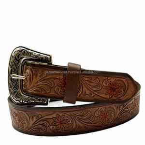 Herramientas manuales de alta calidad y tallado Western Cowboy Leather Handcrafted Belt Men's Gift at Wholesale Manufacturer - Product Image 1