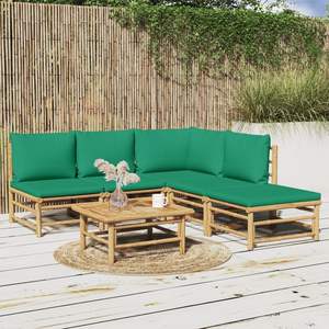 Conjunto Modular Grande de Muebles de Jardín de Bambú Natural - Product Image 1