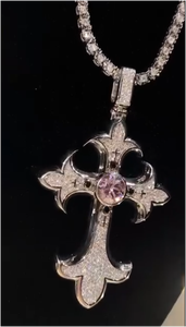 Joyería de Moda Hip Hop, Colgante de Plata 925 con Moissanita VVS D, Dijes para Hombre y Mujer, Colgante de Cruz con Moissanita Brillante - Product Image 3