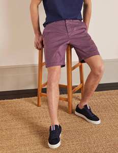 Shorts Bermuda en Coton Violet pour Homme, Taille Mi-Haute, Fermeture Boutonnée, Couleur Unie, Tissu Oxford Respirant, Décontracté - Product Image 5
