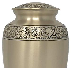 Imperial Brass Adult Cremation Funeral Memorial Urn <b>Ash</b> <b>Keepsake</b> Holder Featuring Decorative Secure Threaded Lid Elegance - Product Image 4