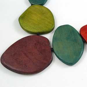 Collier pendentif géométrique en bois naturel fait à la main, style bohème, pour femmes, cadeau de mariage - Product Image 6