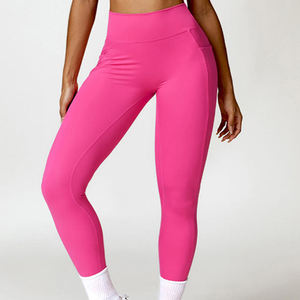 Conjunto Deportivo de Moda para Mujer, Conjunto de Yoga de 2 Piezas, Shorts Sólidos con Costuras Ecológicas de Secado Rápido, Hechos de Spandex/Nylon, Venta al Por Mayor en Pakistán - Product Image 6