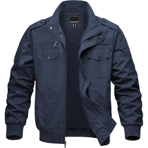 Chaqueta Estilo Utilitario para Hombre, Cuello Alto, Diseño Multicompartimento, Ropa Exterior Informal Resistente, Ropa de Campo a la Moda - Product Image 1