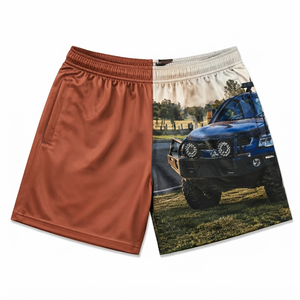 Shorts de sport pour hommes à séchage rapide, imprimés motif coucher de soleil serpent, taille élastique, poches, coupe classique, pour l'été - Product Image 2