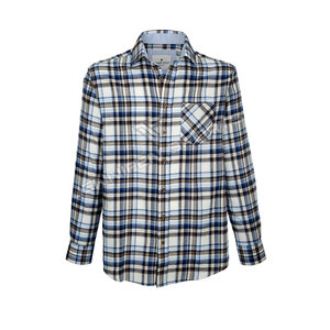 เสื้อเชิ้ตผ้าแฟลนเนลผู้ชาย ผ้าฝ้าย 100% ลายสก็อต ติดกระดุม แขนยาว เสื้อคลุมลำลอง ทรงปกติ - Product Image 1