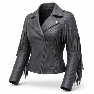 Chaqueta de Cuero para Mujer al por Mayor con Flecos, Diseño Personalizado - Directo del Fabricante OEM - Product Image 3