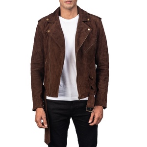 <b>Men</b> <b>Suede</b> Leather Biker <b>Jacket</b> OEM Custom Dark Brown <b>Suede</b> Leather <b>Jacket</b> Wholesale Genuine <b>Suede</b> Fashion Biker Leather <b>Jacket</b> - Product Image 3