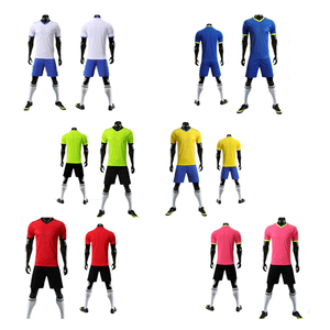 White Blue Soccer Jersey Set Solid Color Men's Football Uniform Shorts <b>Socks</b> Kit - Product Image 3