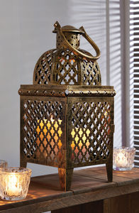 Farol Hecho a Mano con Vidrio Turquesa, Diseño Tradicional Marroquí para Ramadán, Decoración de Mesa Interior para el Hogar - Product Image 4
