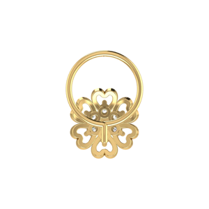 AJRETAIL ต่างหูเพชรแท้ 0.06 กะรัต ทรงกลมเจียระไนแบบบริลเลียนท์ ทอง 14K สไตล์ชาติพันธุ์ สำหรับผู้หญิง สี HI ความสะอาดระดับ VS-SI - Product Image 5