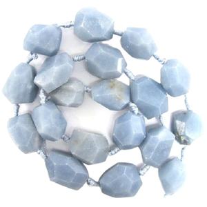 Haute qualité à facettes Angelite cristal pépite dégringolé percé pierres précieuses brin complet naturel gris cristal collier de guérison - Product Image 1