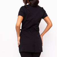 Tunique de Salon de Beauté Unisexe Style Wrap, Uniforme Fantaisie pour Coiffeur, Haut Esthétique, Logo Personnalisé, Respirant, Polyester 65% Coton