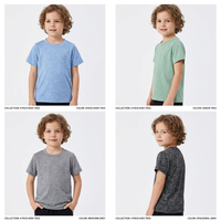 T-shirts à manches courtes pour garçons, col rond, couleur unie, jersey de coton, décontractés, respirants, lot de 4, 3-4 ans, lavables en machine, écologiques