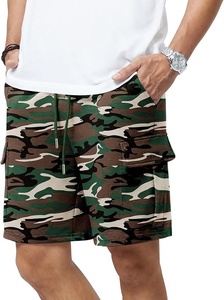 Shorts cargo bermuda pour homme en polyester bleu marine à cordon de serrage, à carreaux, taille mi-haute, décontractés, respirants, tricotés, pour le sport et la gym, séchage rapide - Product Image 5