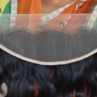Machine Double Trame Naturel Bodywave enchevêtrement Cheveux Transparent HD Dentelle Frontale Non Transformés Vierge Indien Temple Cheveux Humains