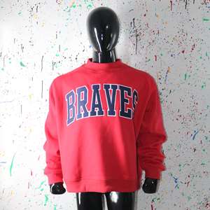 Sudadera BRAVES RED con cuello alto, 100% azul, con apliques bordados, cuello ancho, hilos finos - Product Image 1