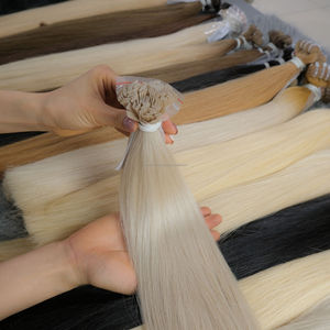ผมต่อแบบ Remy จากเคราตินสำหรับต่อผม100ชิ้นปลายแบนไม่พันกันผมดัดลอนตามธรรมชาติ100% อันดับแรก - Product Image 1